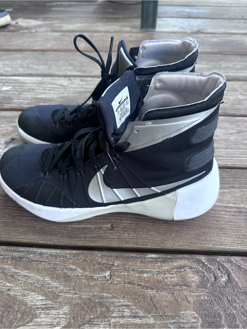 Nike Hyperdunk 2015 Black and White High-Top Basketball Sneakers